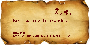 Kosztolicz Alexandra névjegykártya